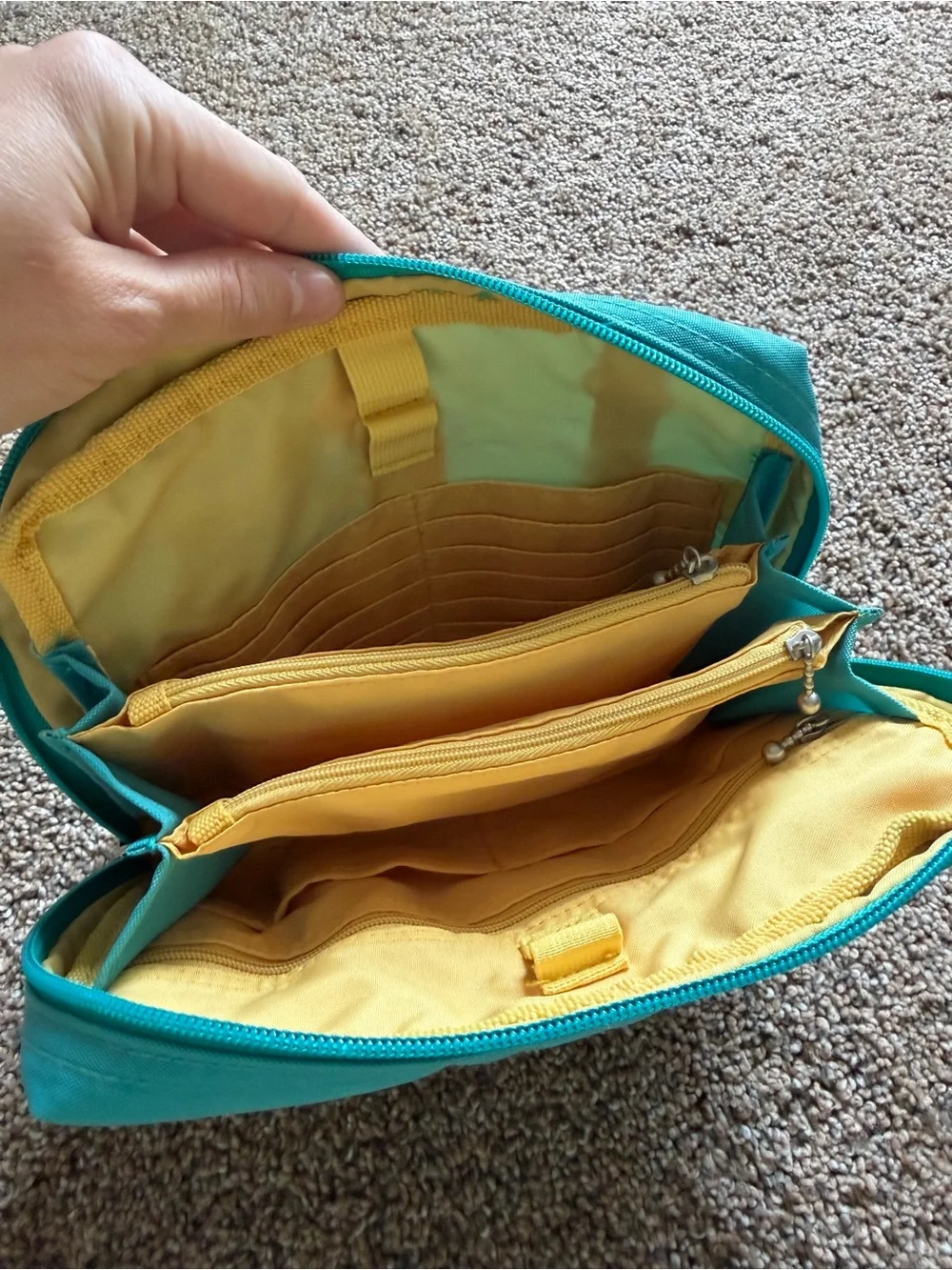 BAGGALLINI Bright Teal Nylon Zippered Crossbody Shoulder Bag